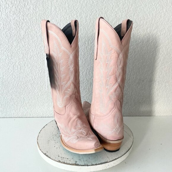 Lane LEXINGTON Womens Pink Cowboy Boots 8 Western Cowgirl Mid Calf Pointed Toe - Picture 11 of 11